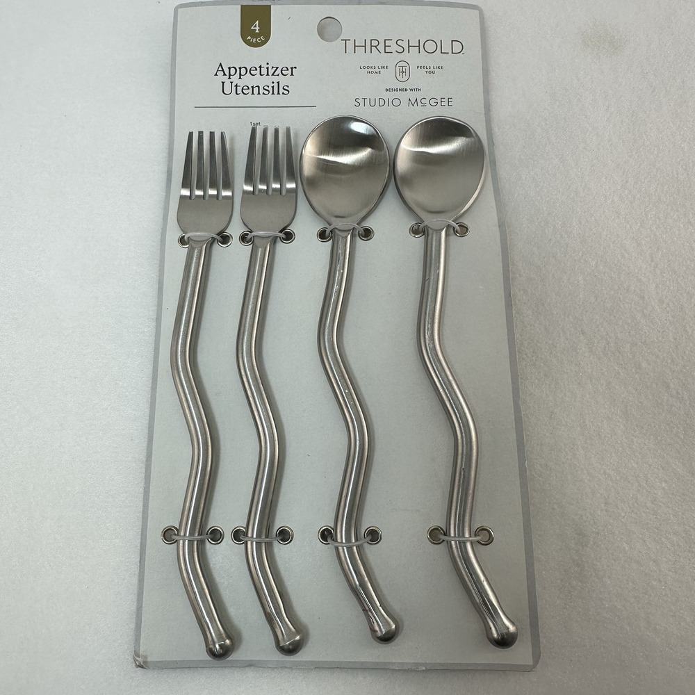 4pc Metal Appetizer Utensils Set - Threshold designed with Studio McGee, NEW